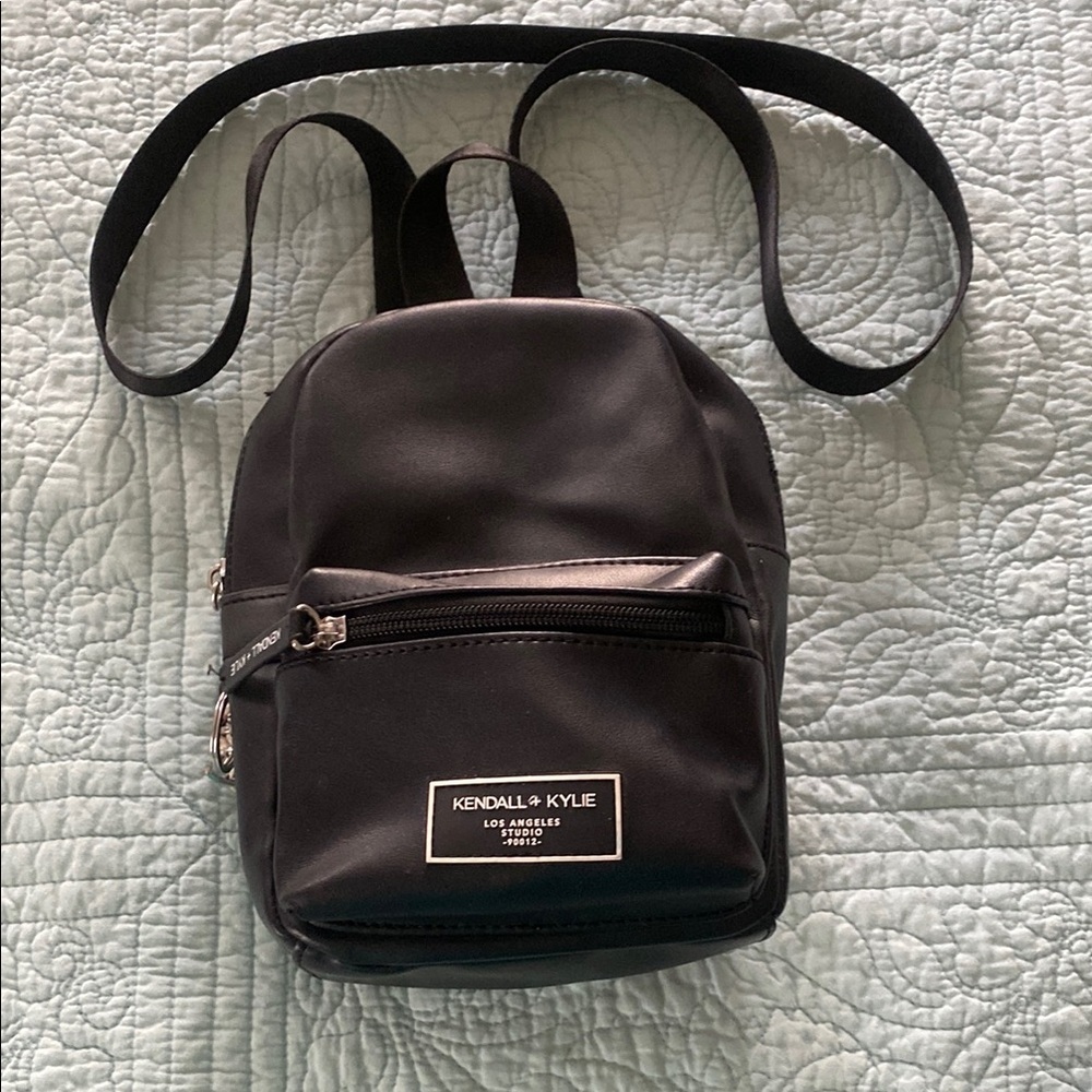Kendall & Kylie Black Backpack with Adjustable Straps and Compact Design